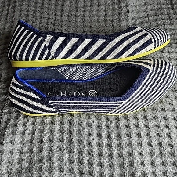 Rothy's Women's Blue and White Striped mixed striped ballet flat - Picture 8 of 8
